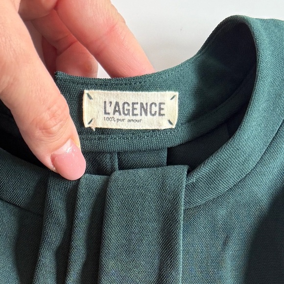 L’agence Draped Green Mini Dress Size 4 Cocktail Party Evening Wear Elegant - Picture 3 of 12